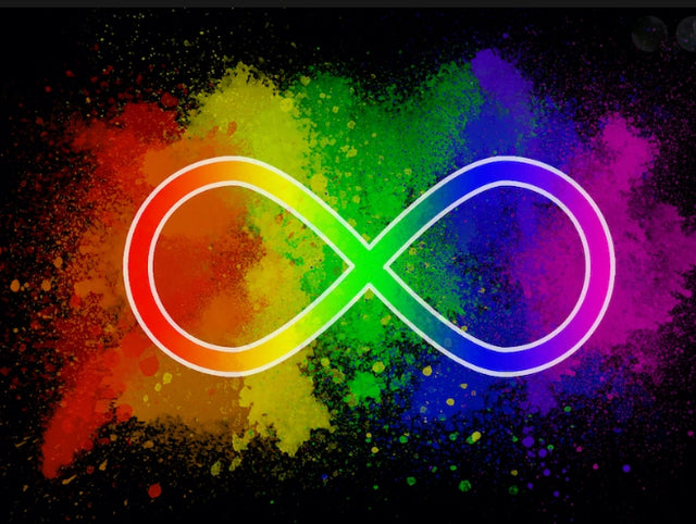 a multi-coloured symbol for neurodiversity 